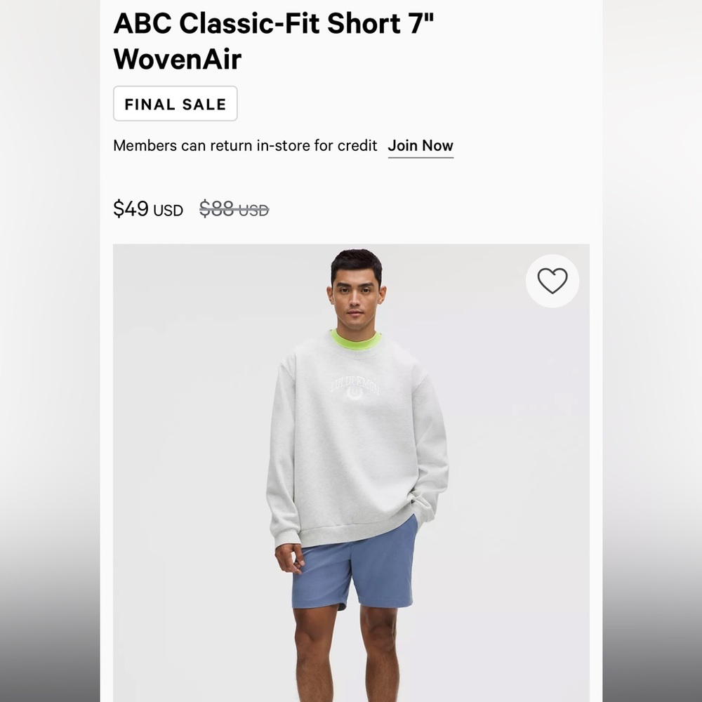 Men's lululemon Light Blue Shorts